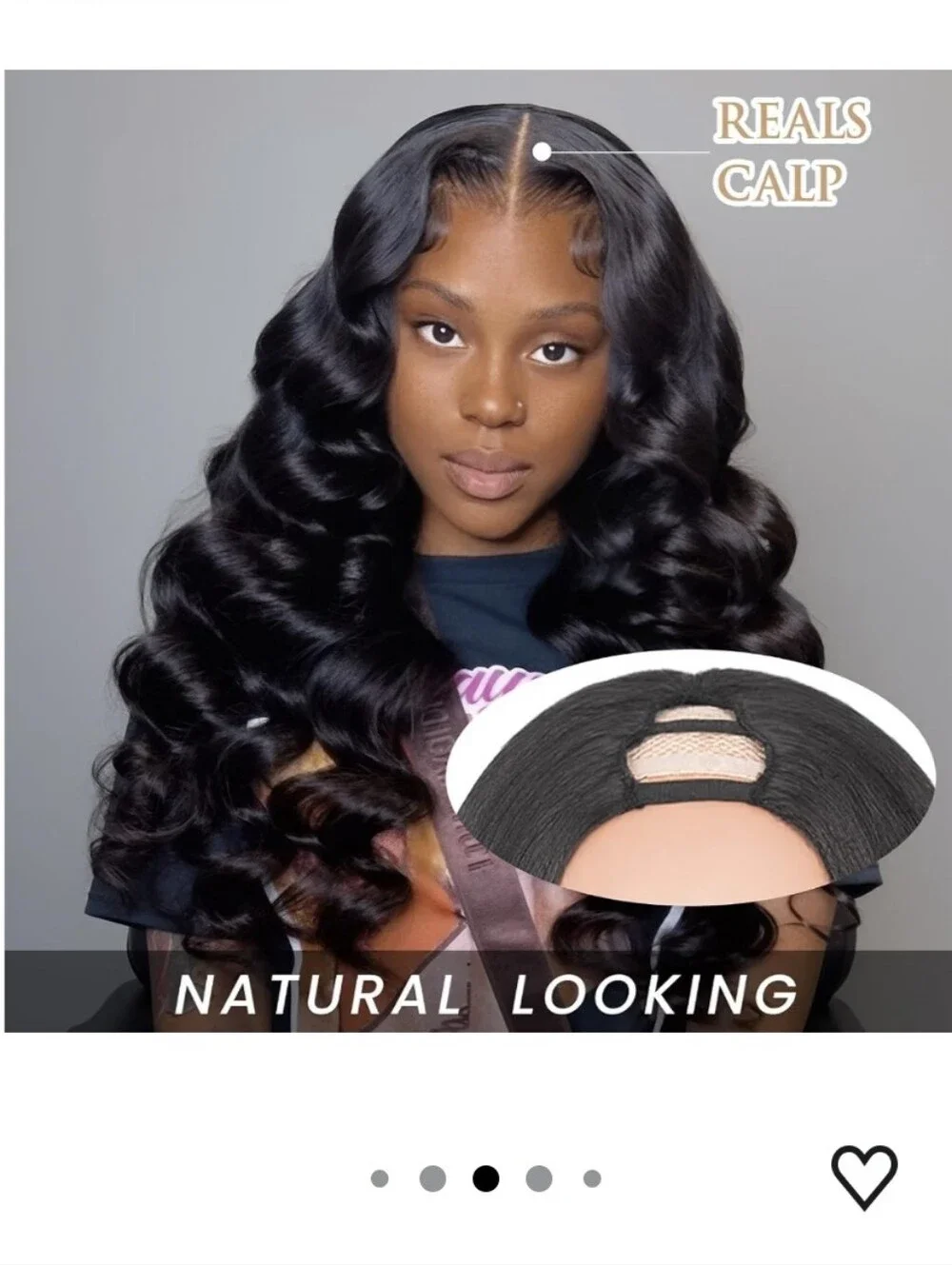 V Part Wig Body Wave Synthetic Half Wig 22 Inch Black